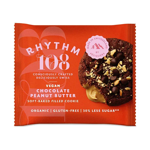 Rhythm 108 - Soft-Baked Filled Cookie Chocolate Peanut Butter - vegan gevulde koek, 50gr