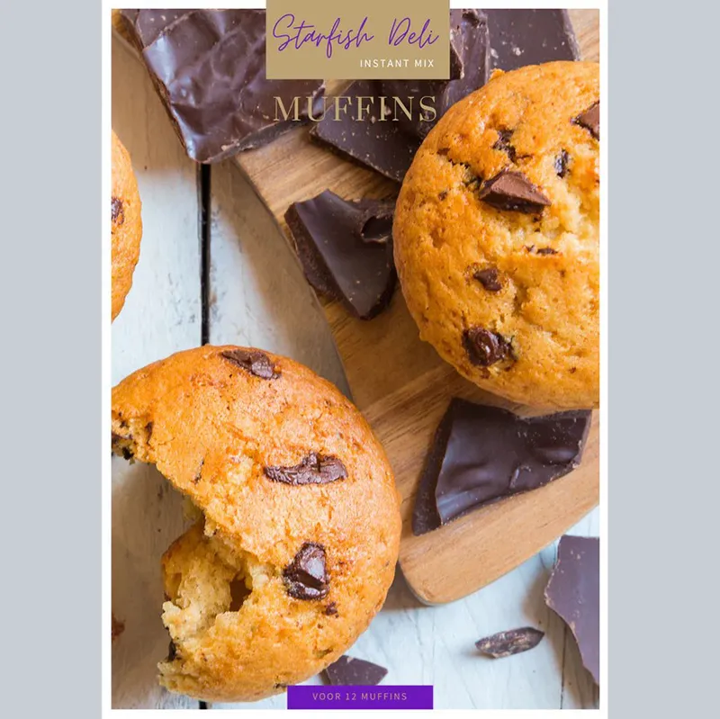 Starfish Deli - Choc Chip Muffins - bakmix voor vegan muffins, 410gr