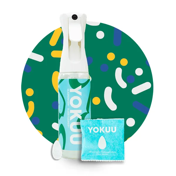 Yokuu - Glasreiniger Startkit: 1 herbruikbare spray en 1 parel