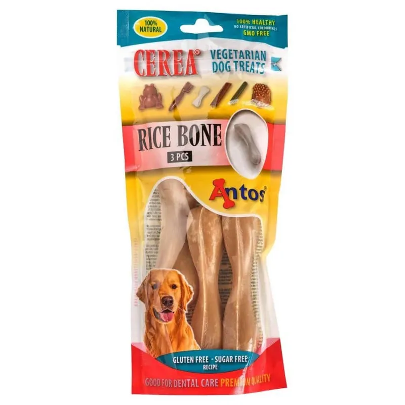 Cerea Rice Bone | Vegan Chew Snack for Dogs | Gluten-Free